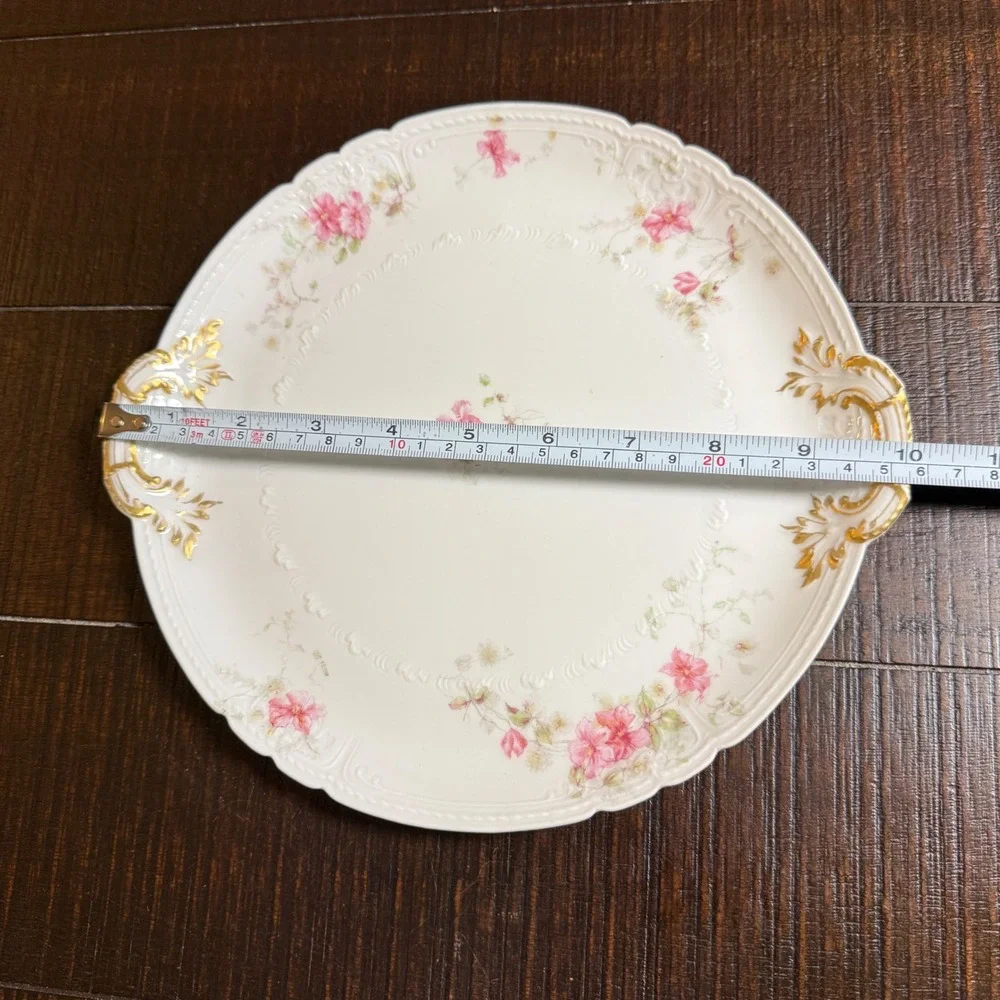 CH Field Haviland Limoges Cake Plate Handled 10